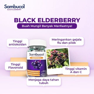 SAMBUCOL BLACK ELDERBERRY GUMMIES 50s