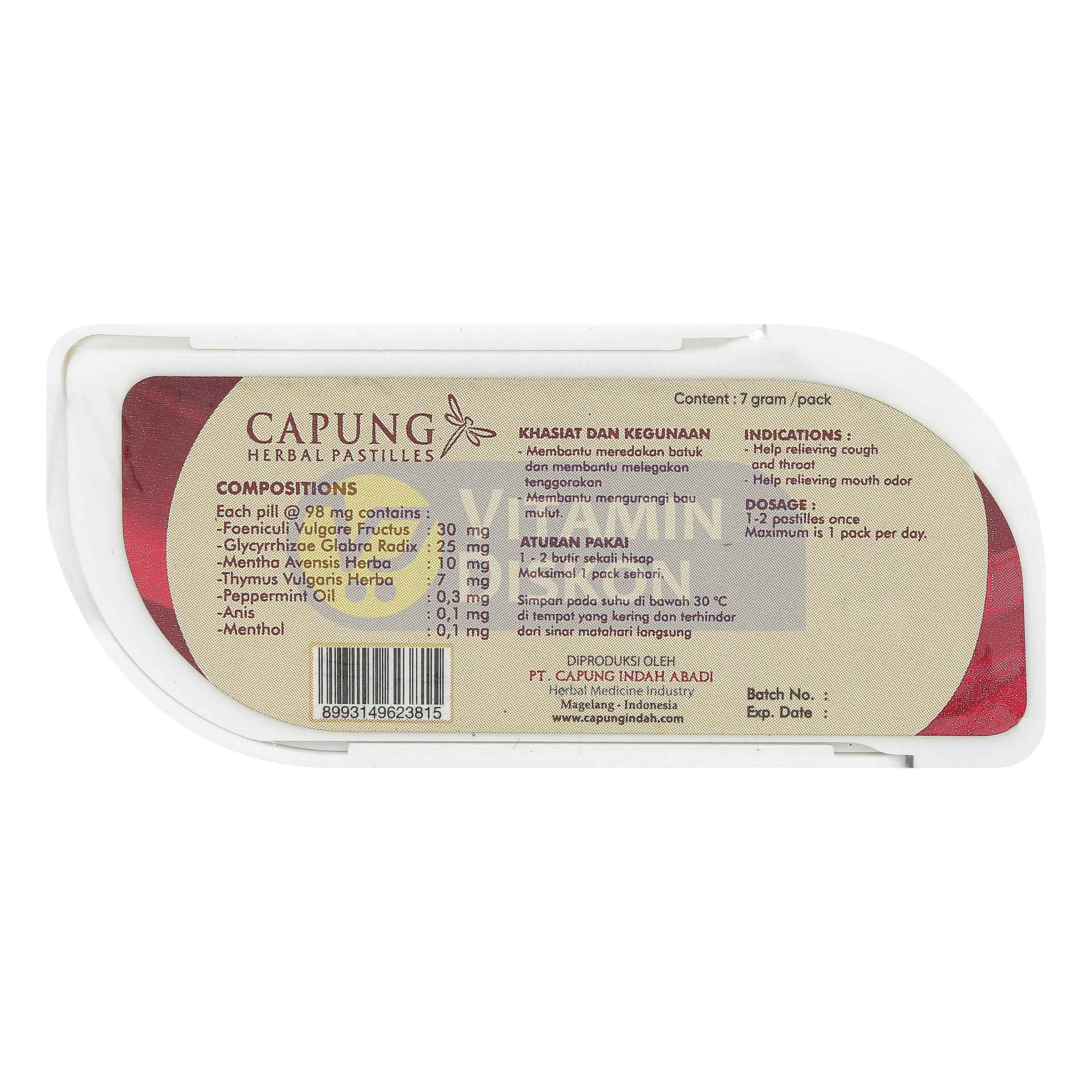 CAPUNG HERBAL PASTILLES 7GR