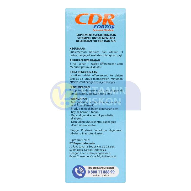 CDR FORTOS RASA JERUK MANDARIN 10 TABLET
