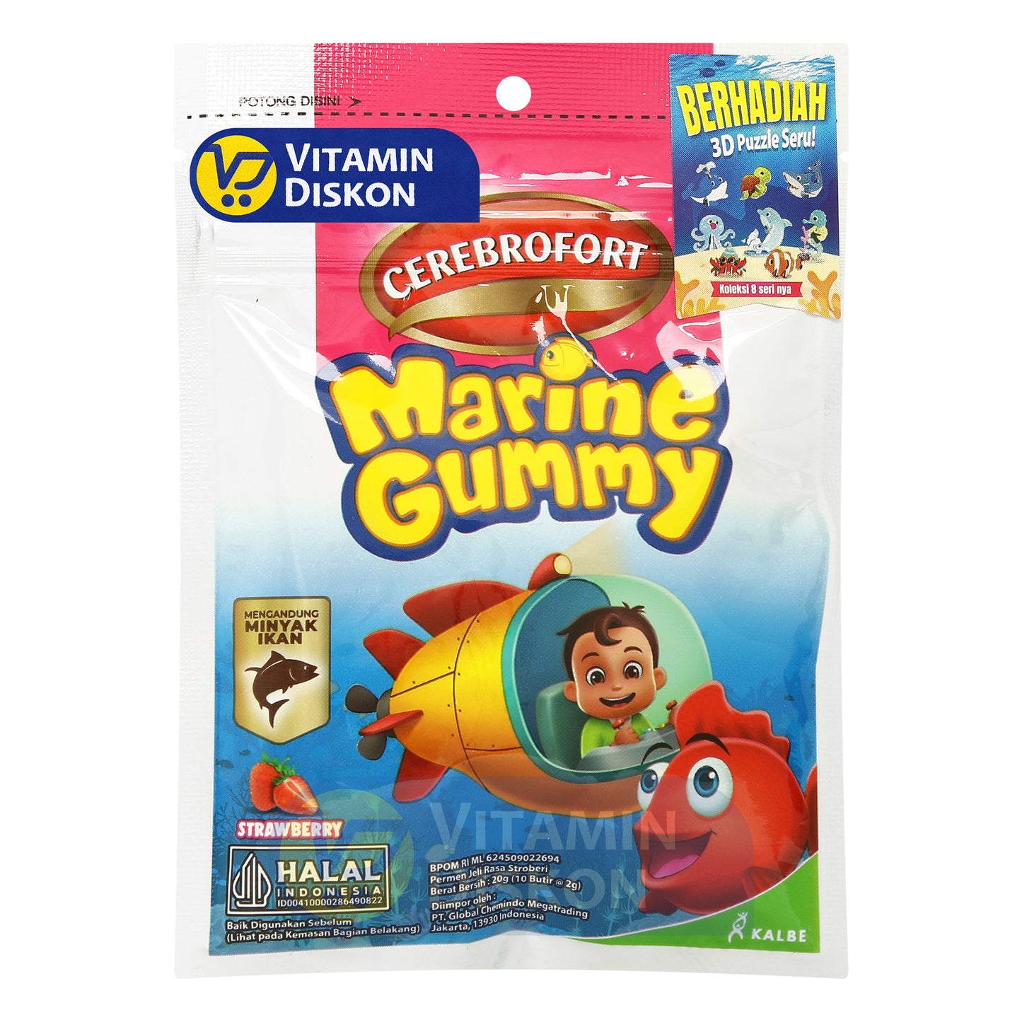 CEREBROFORT MARINE GUMMY RASA STRAWBERRY 20GR