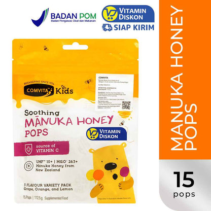 COMVITA KIDS SOOTHING MANUKA HONEY POPS 3 FLAVOR 112GR