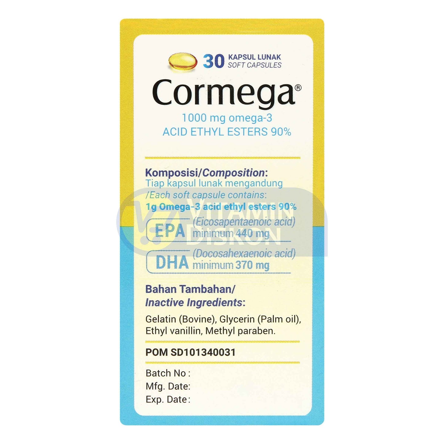 CORMEGA 1000 MG OMEGA 3 30 KAPSUL LUNAK
