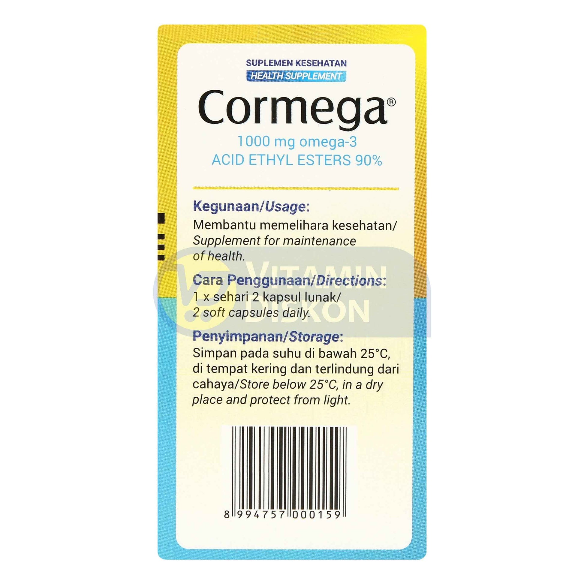 CORMEGA 1000 MG OMEGA 3 30 KAPSUL LUNAK