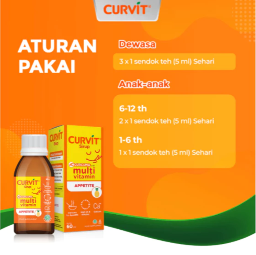 CURVIT Multivitamin anak SYRUP 60 ML I Penambah Nafsu Makan Anak