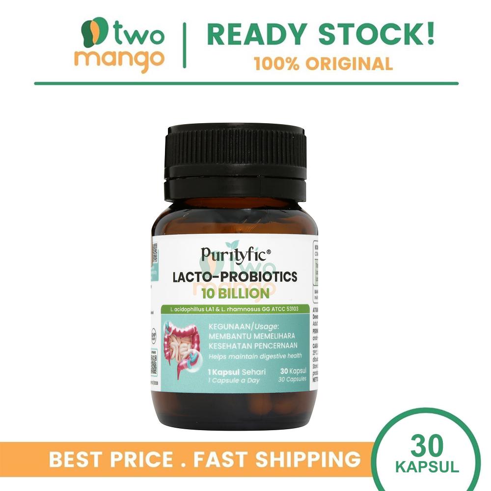 PURITYFIC LACTO-PROBIOTICS 10 BILLION 30 KAPSUL | SUPLEMEN PENCERNAAN, PROBIOTIK, MELANCARKAN PENCERNAAN, PERUT KEMBUNG, KESEHATAN USUS