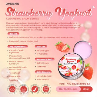OMNISKIN MINI SIZE CLEANSING BALM STRAWBERRY YOGHURT 20GR