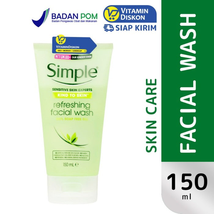 SIMPLE KIND TO SKIN REFRESHING FACIAL WASH GEL 100% SOAP FREE 150 ML