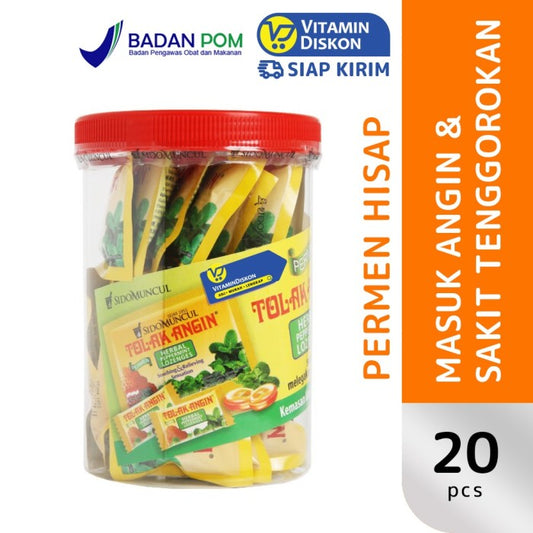 SIDOMUNCUL PERMEN TOLAK ANGIN TOPLES - 1 TOPLES (20 PCS)