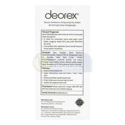 DEOREX BODY ODORIZER SPRAY EXTRA BRIGHT JASMINE SCENT 60 ML