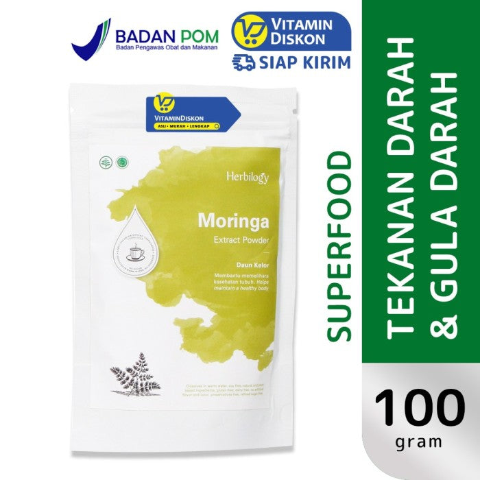 HERBILOGY MORINGA EXTRACT POWDER 100GR BPOM UNTUK KESEHATAN ANAK