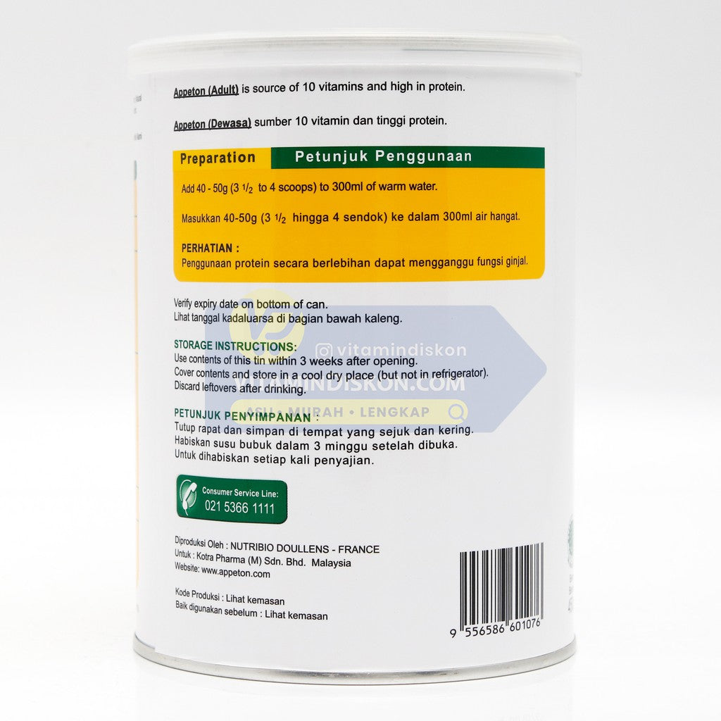 APPETON WEIGHT GAIN SUSU UNTUK GEMUK RASA COKLAT 450 Gr