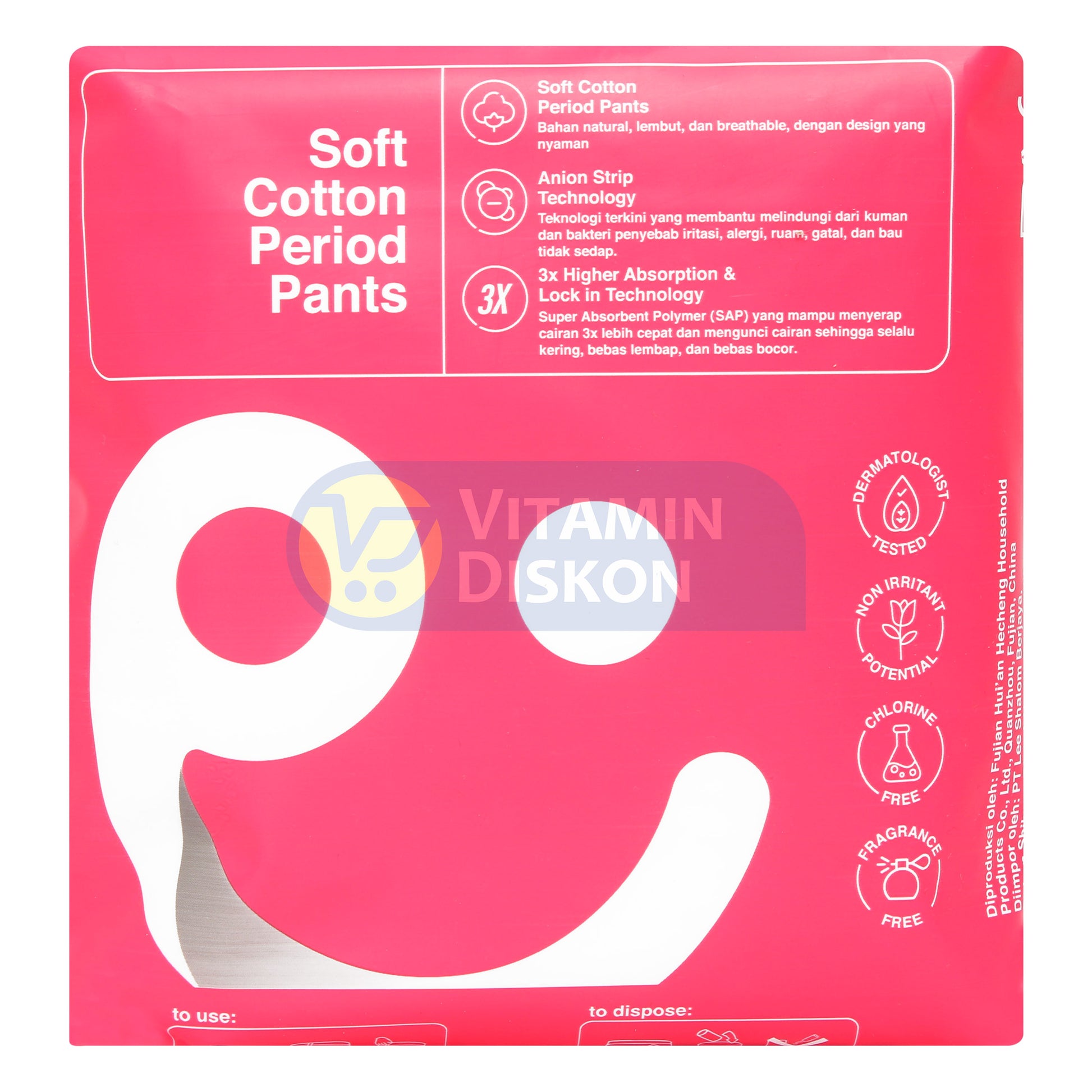 EASYDAY SOFT COTTON PERIOD PANTS SIZE S/M