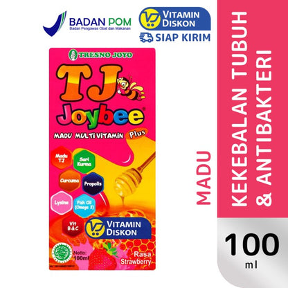 MADU TJ JOYBEE MADU MULTIVITAMIN RASA STRAWBERRY 100ML | Membantu meningkatkan daya tahan tubuh anak
