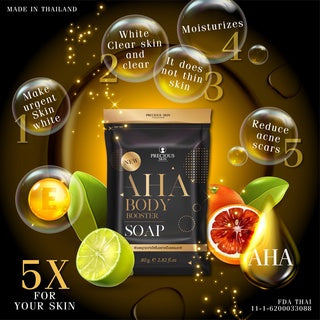 PRECIOUS SKIN AHA BODY BOOSTER WHITENING 5X SOAP 80G