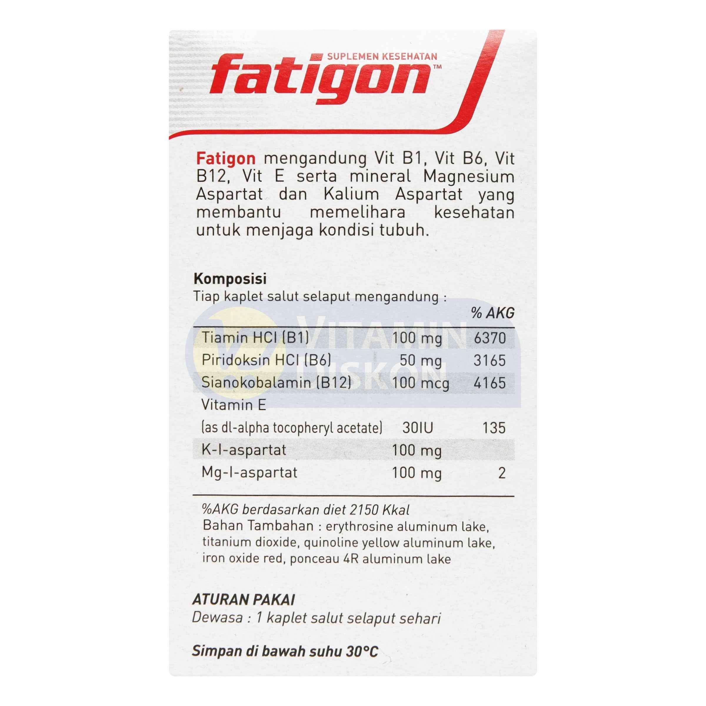 FATIGON MULTIVITAMIN DAN MINERAL 1 BOX ISI 10 STRIP