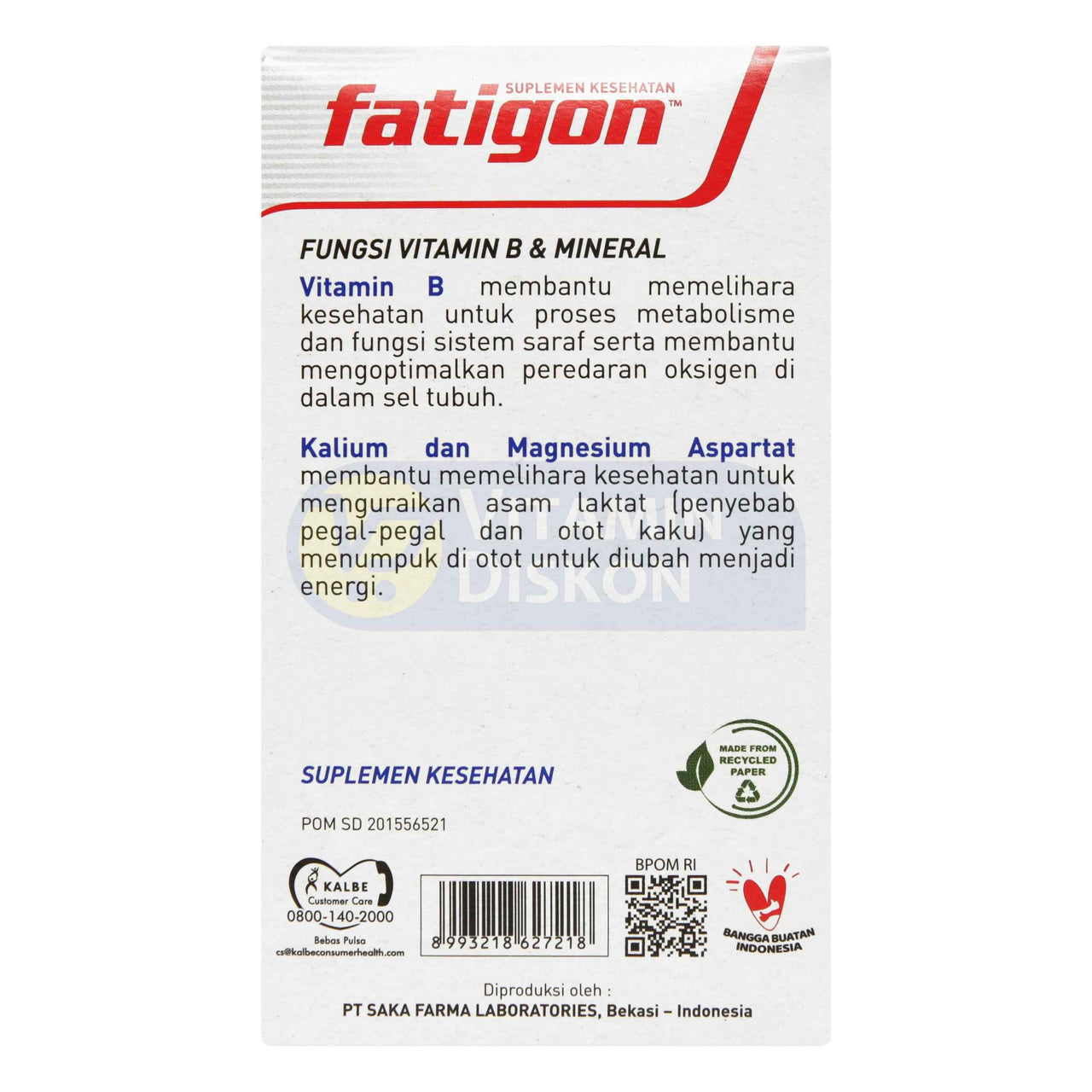 FATIGON MULTIVITAMIN DAN MINERAL 1 BOX ISI 10 STRIP