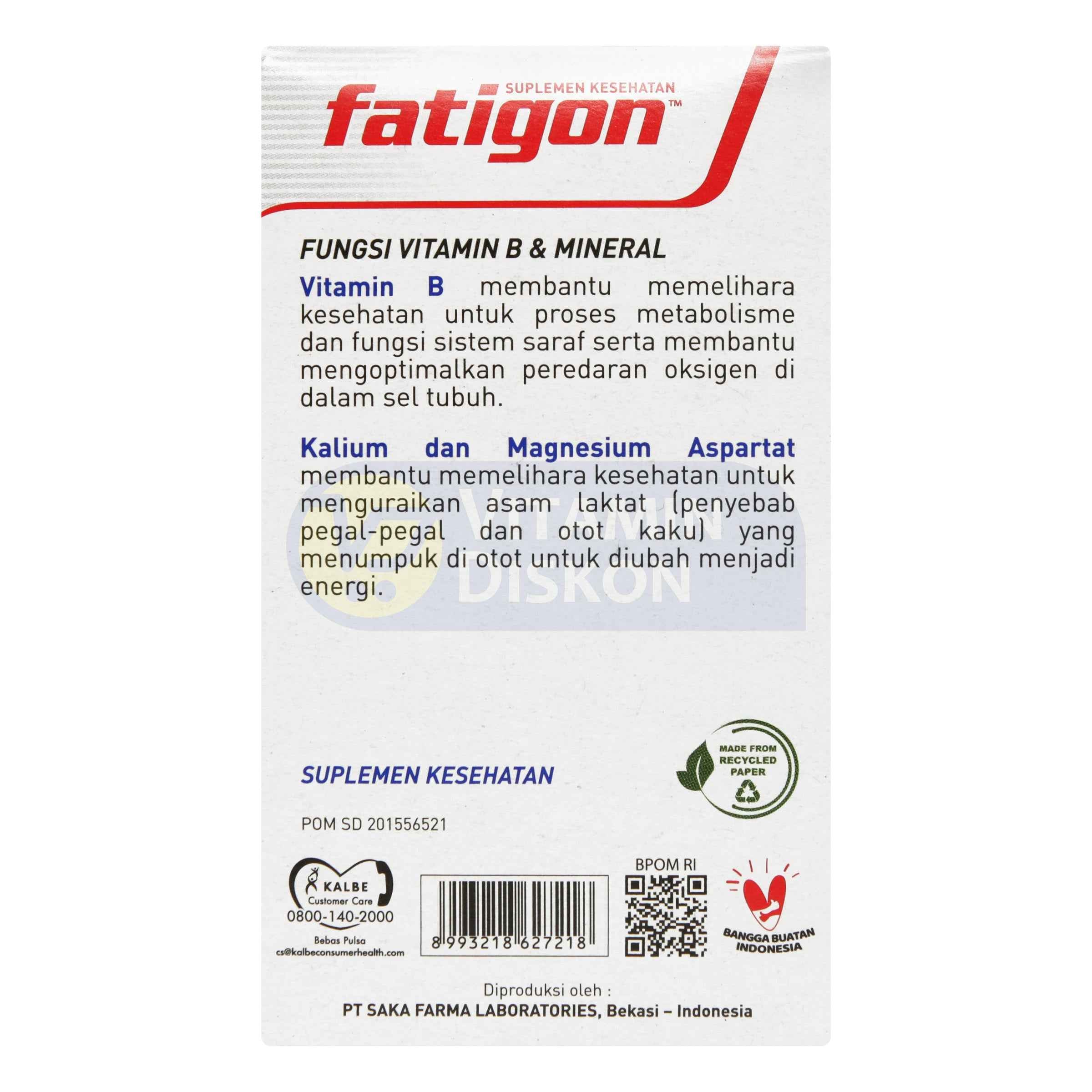 FATIGON MULTIVITAMIN DAN MINERAL 1 BOX ISI 10 STRIP