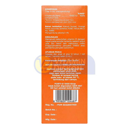 FORTI D SYRUP 1000 IU 100 ML
