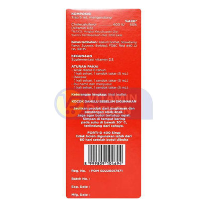 FORTI D SYRUP 400 IU 100 ML