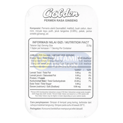 GOLDEN PERMEN RASA GINSENG 12'S PERMEN PELEGA TENGGOROKAN SSA