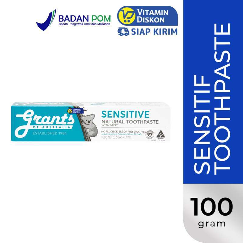 GRANTS OF AUSTRALIA SENSITIVE NATURAL TOOTHPASTE FLUORIDE FREE 100G