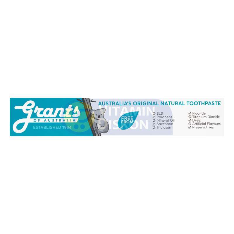 GRANTS OF AUSTRALIA SENSITIVE NATURAL TOOTHPASTE FLUORIDE FREE 100G