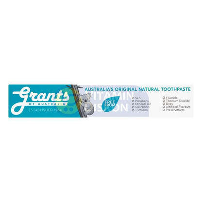GRANTS OF AUSTRALIA SENSITIVE NATURAL TOOTHPASTE FLUORIDE FREE 100G