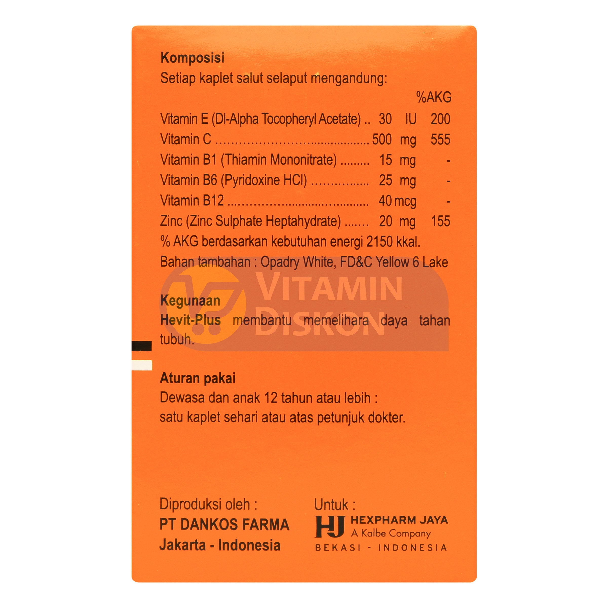HEVIT PLUS MULTIVITAMIN DAN ZINK 1 BOX ISI 10 STRIP
