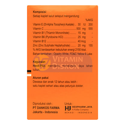HEVIT PLUS MULTIVITAMIN DAN ZINK 1 BOX ISI 10 STRIP