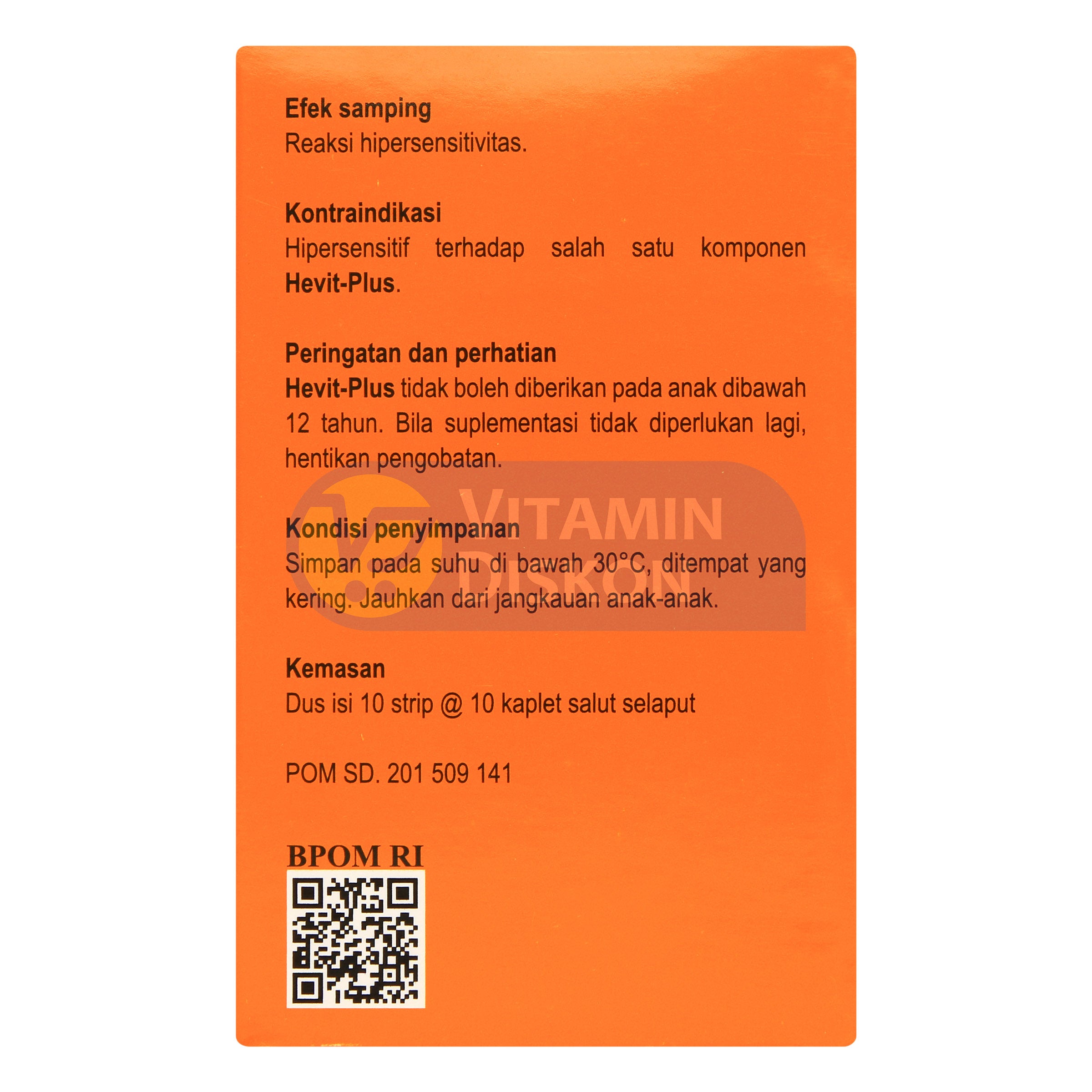 HEVIT PLUS MULTIVITAMIN DAN ZINK 1 BOX ISI 10 STRIP