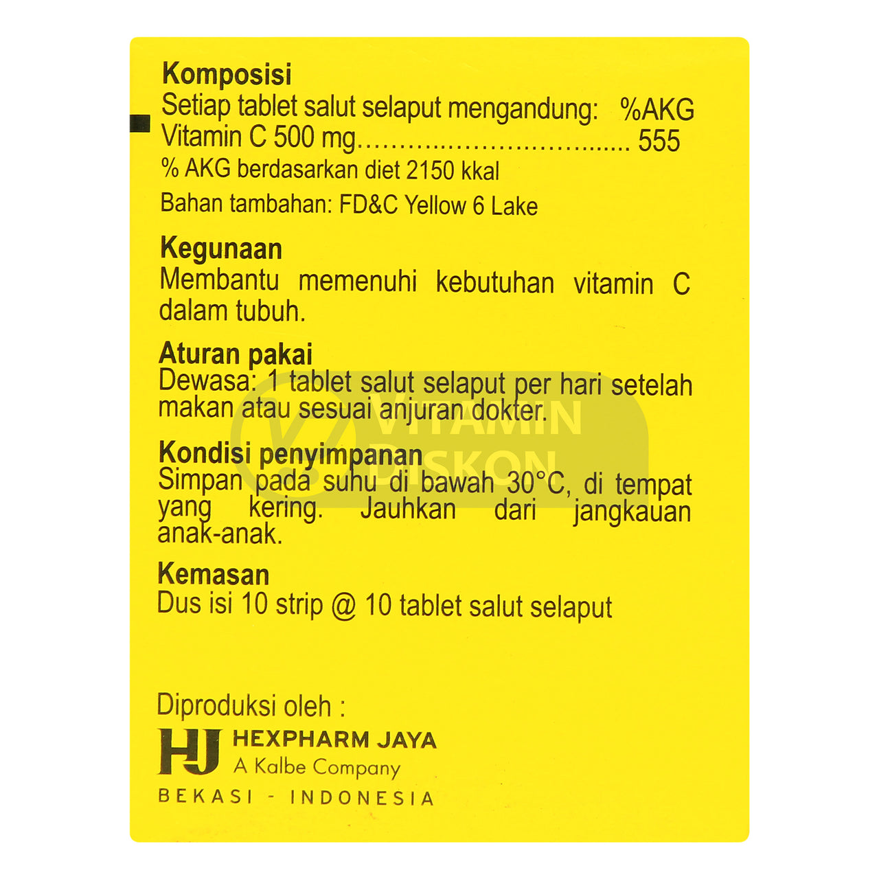 HEVIT VITAMIN C 500 MG 1 BOX ISI 10 STRIP