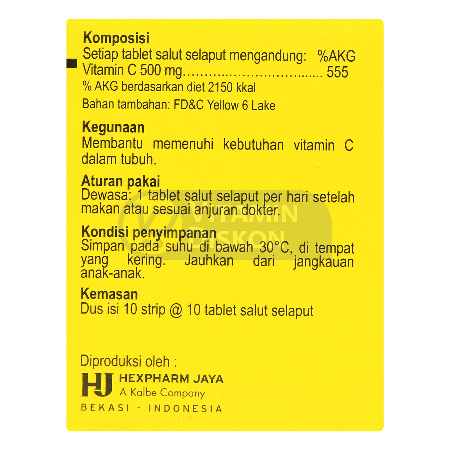 HEVIT VITAMIN C 500 MG 1 BOX ISI 10 STRIP