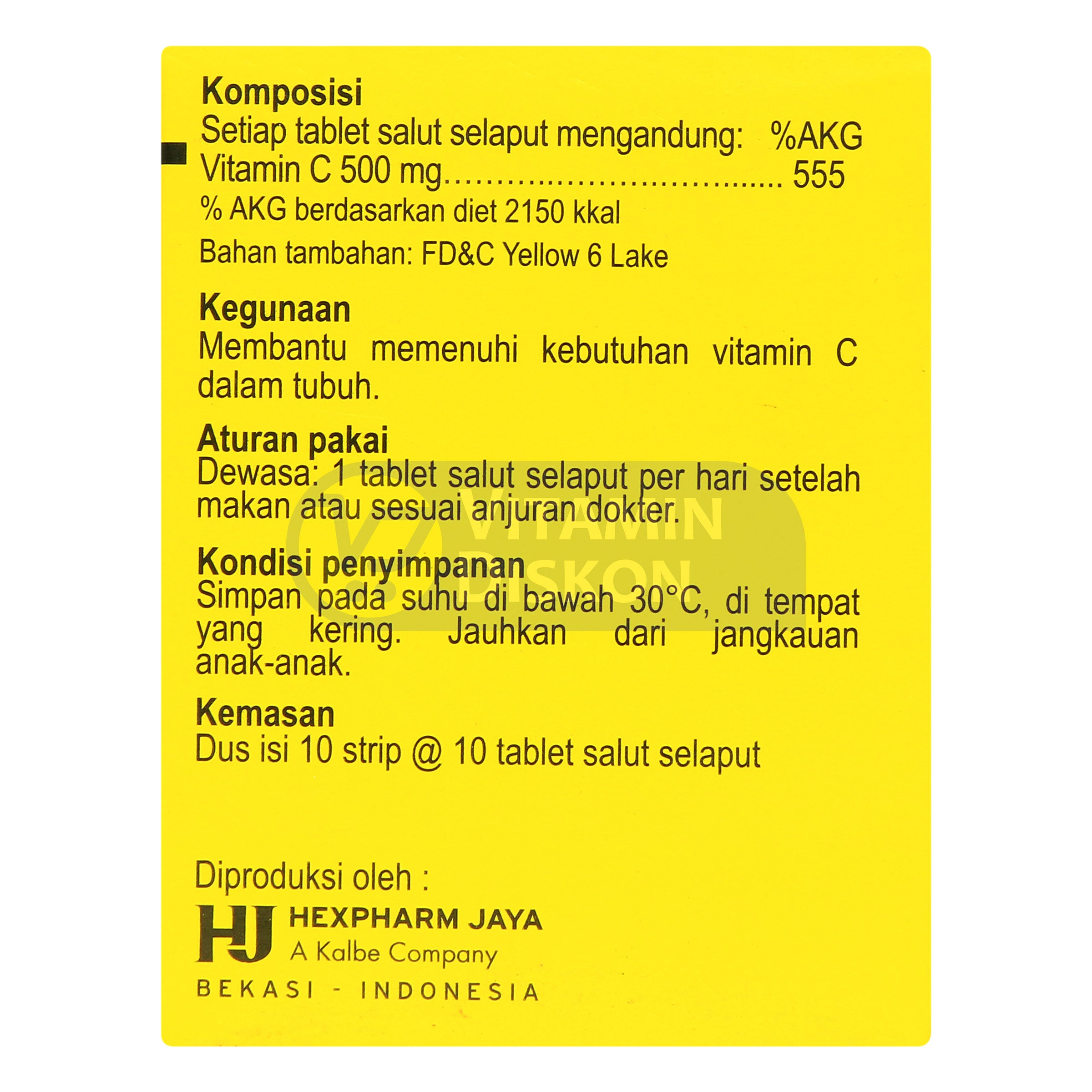 HEVIT VITAMIN C 500 MG 1 BOX ISI 10 STRIP