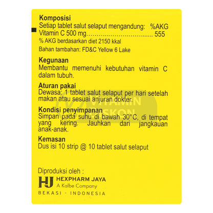 HEVIT VITAMIN C 500 MG 1 BOX ISI 10 STRIP