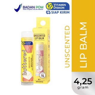 BUTTERED PREMIUM UNSCENTED LIP BALM SPF 15