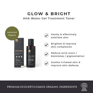 EUCALIE ORGANIC AHA WATER GEL EXFOLIATING TONER GLOWING AND BRIGHTENING 45ML