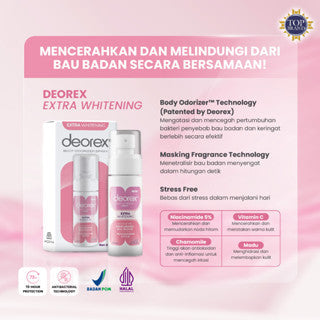 DEOREX BODY ODORIZER SPRAY EXTRA WHITENING 60ML