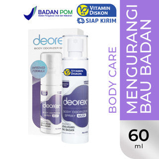 DEOREX BODY ODORIZER SPRAY 60 ML - MUSK FREGRANCE UNGU