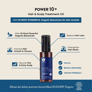 EUCALIE ORGANIC HAIR GROWTH OIL AND SCALP TREATMENT POWER 10+ 45ML