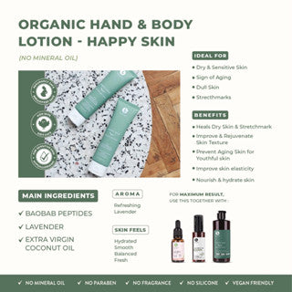 EUCALIE ORGANIC ANTI AGING HAND & BODY LOTION HAPPY SKIN 90ML