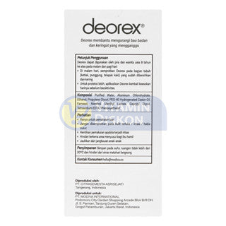 DEOREX BODY ODORIZER SPRAY 60 ML - NON FREGRANCE BIRU