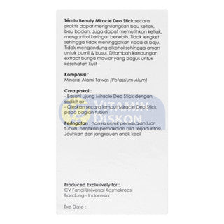TERATU BEAUTY MIRACLE DEO STICK DEODORANT 60 GR