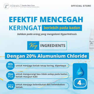 TERATU BEAUTY MIRACLE DEO ANTIPERSPIRANT SPRAY 20% ALUMINUM CHLORIDE 100ML