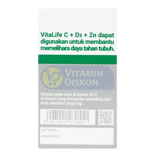 VITALIFE C+D3+ZINC 30 KAPSUL