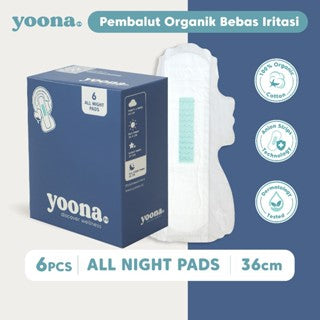 YOONA ALL NIGHT PADS 36CM - 6 PADS