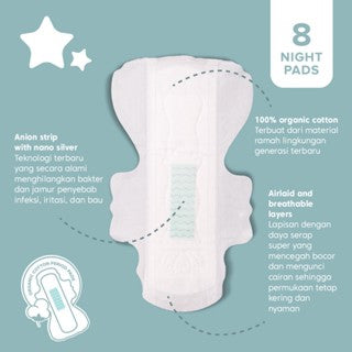 YOONA NIGHT PADS 29CM - 8 PADS