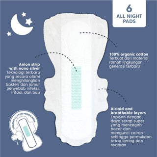 YOONA ALL NIGHT PADS 36CM - 6 PADS