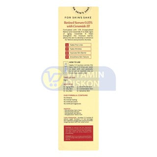 FOR SKIN'S SAKE FSS RETINOL SERUM 0.15% WITH CERAMIDE III 30ML