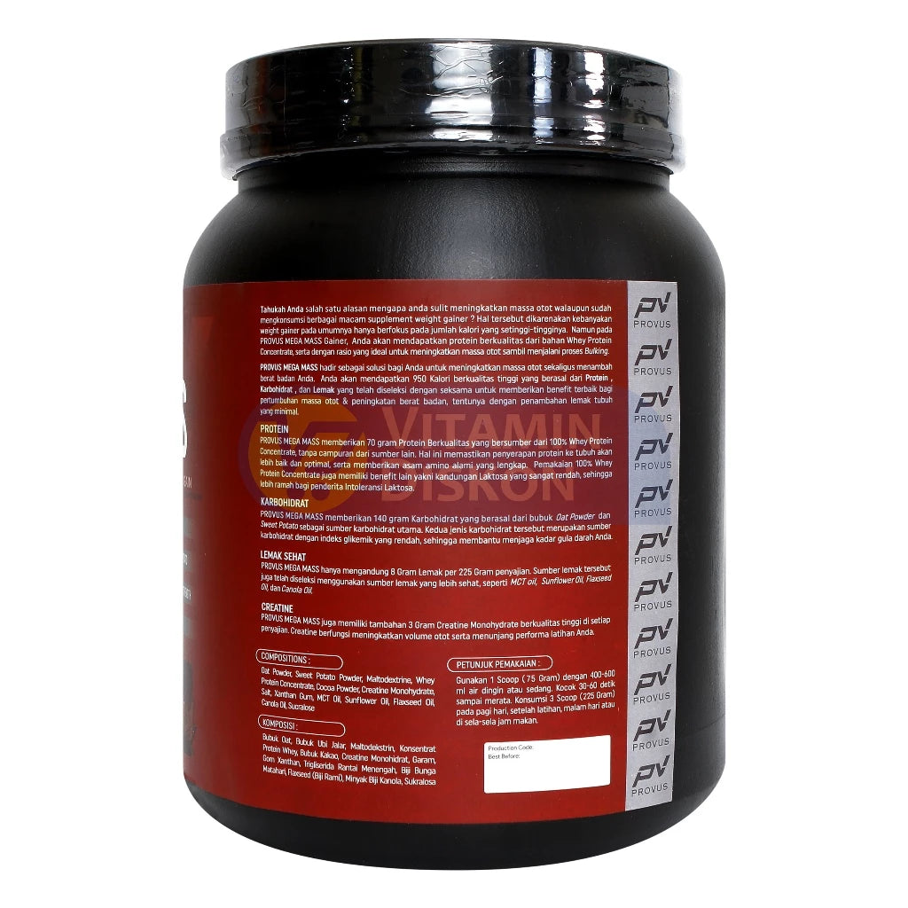PROVUS MEGAMASS SUPERIOR FORMULA FOR MUSCLE GROWTH AND WEIGHT GAIN RASA VANILLA 3 LBS
