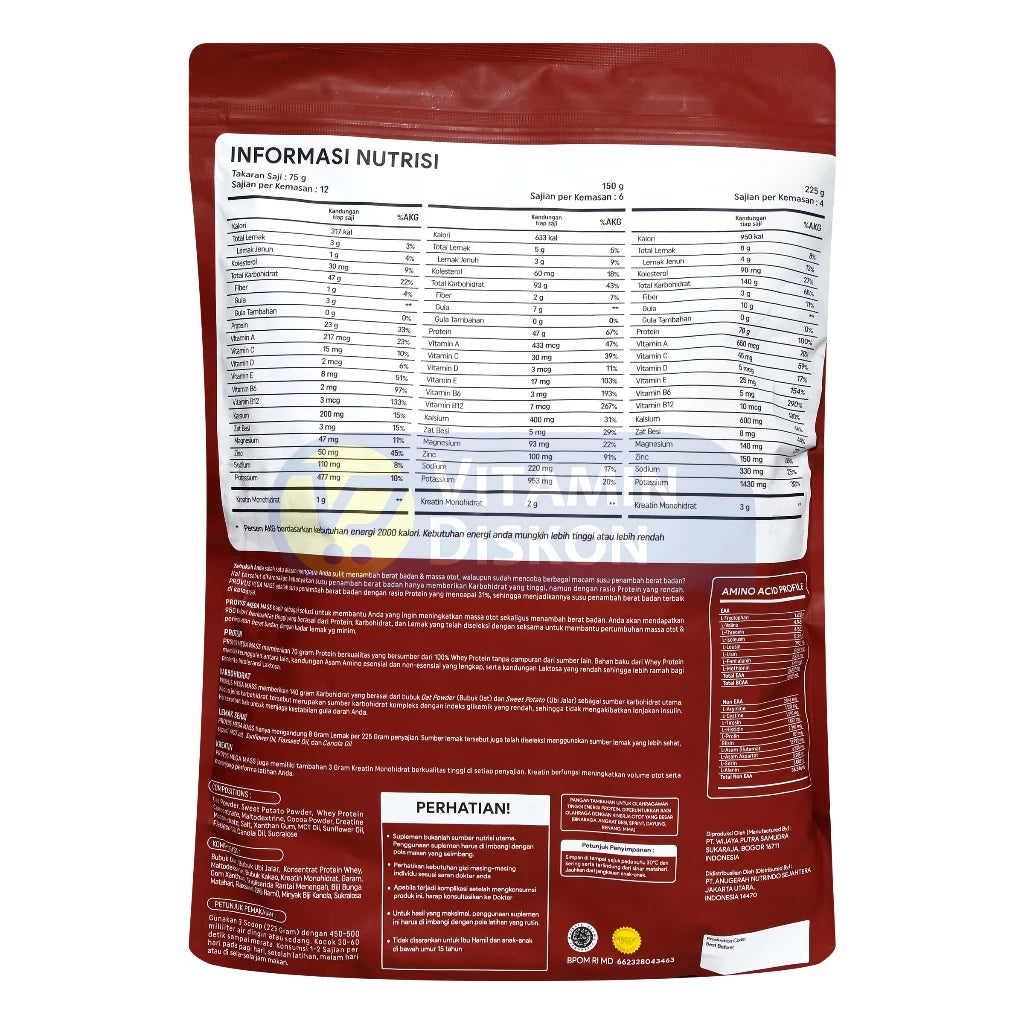 PROVUS MEGAMASS SUPERIOR FORMULA FOR MUSCLE GROWTH AND WEIGHT GAIN RASA CHOCOLATE 909 GR